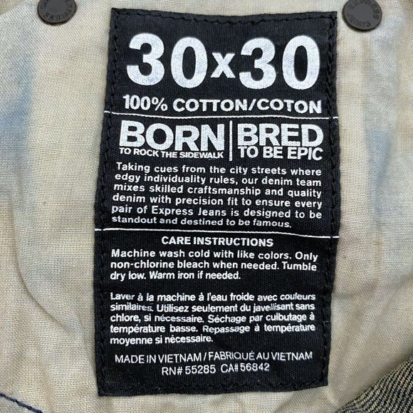 Express Jeans Mens 30 x 30 Blue Blake Boot Cut Loose Fit Actual 32 x 28.5 Pants - Picture 4 of 10